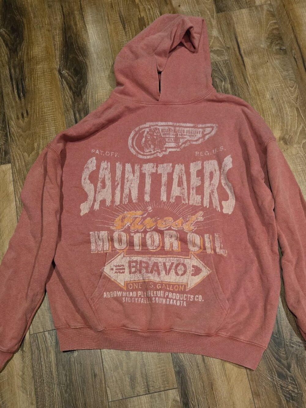 Saint Michael x Demin Tears "Saint Tears" Motor Oil Distressed Hoodie